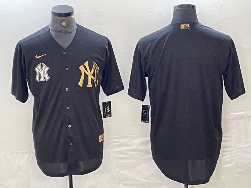 Men New York Yankees Blank Black gold 4 th generation Nike 2024 MLB Jersey style 2